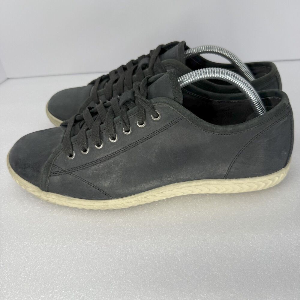 John Varvatos Shoes Men 9.5 Hattan USA Leather Low Top Sneakers Black - Picture 5 of 10